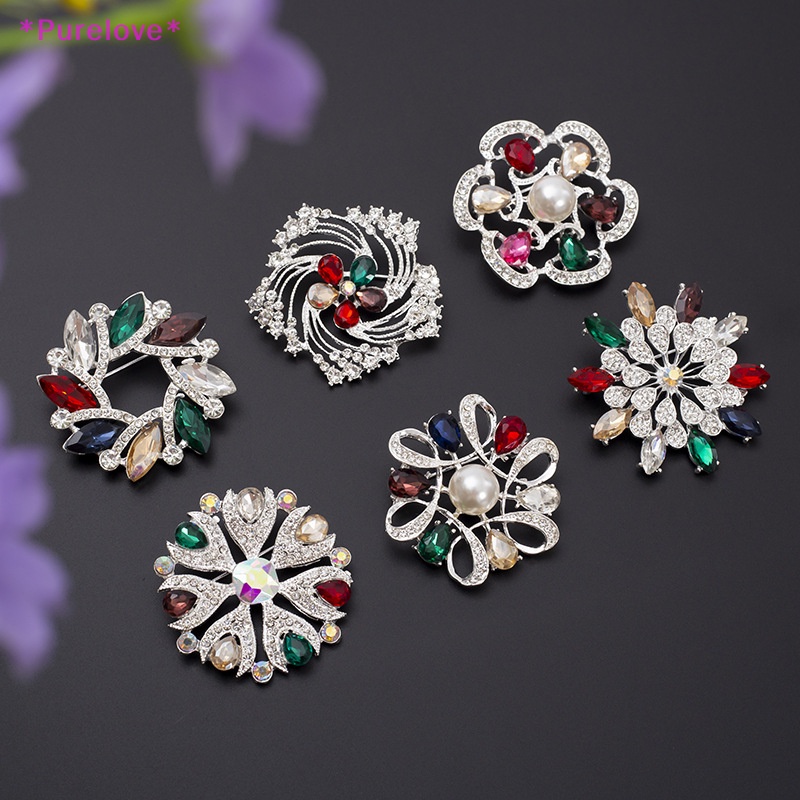 Ghim Cài Áo Hình Hoa Đính Đá Phong Cách Hàn Quốc Cho Nữ Mới