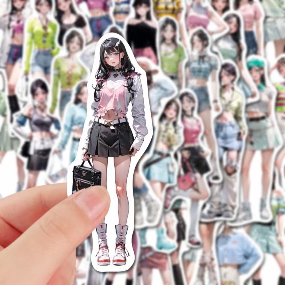Bộ 57 Miếng Dán Hình Cô Gái anime Dễ Thương Chống Thấm Nước
