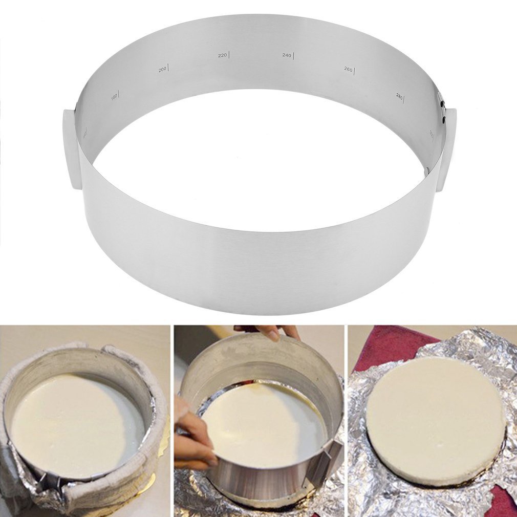 =Christmas=Cake Ring Round Stainless Steel Mousse Circle Stretch Telescopic Cakes Rings