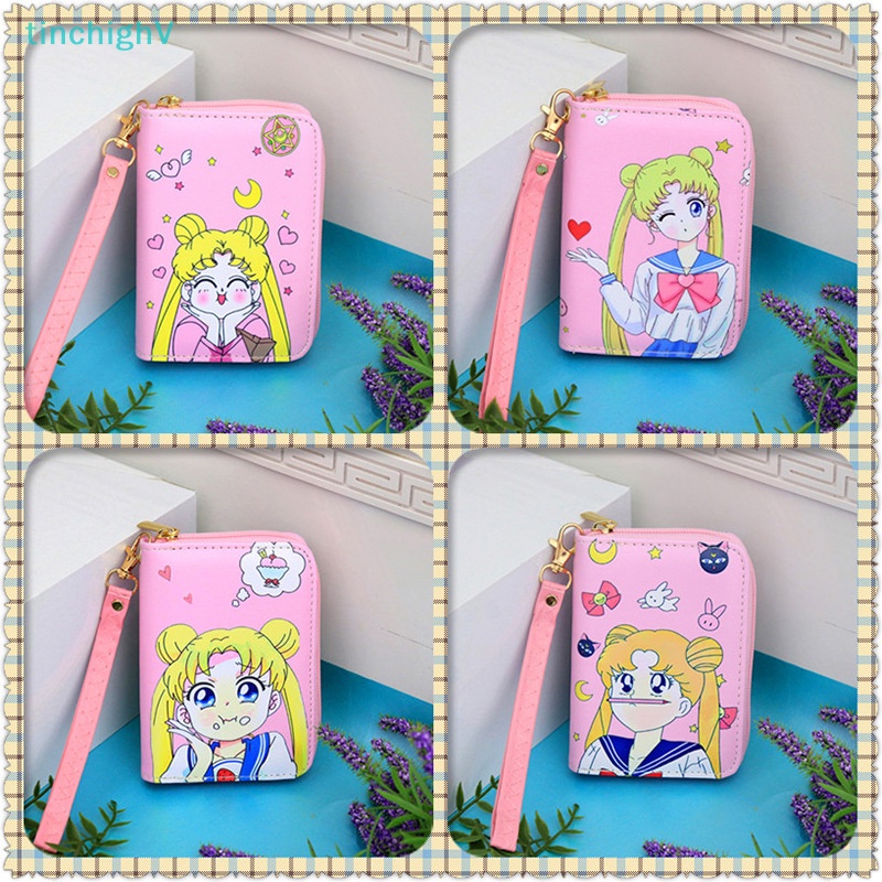 [TinchighV] Ví Ngắn Cầm Tay Mini Có Dây Kéo Họa Tiết Hoạt Hình Dễ Thương Tươi Mới Cho Nữ Sinh