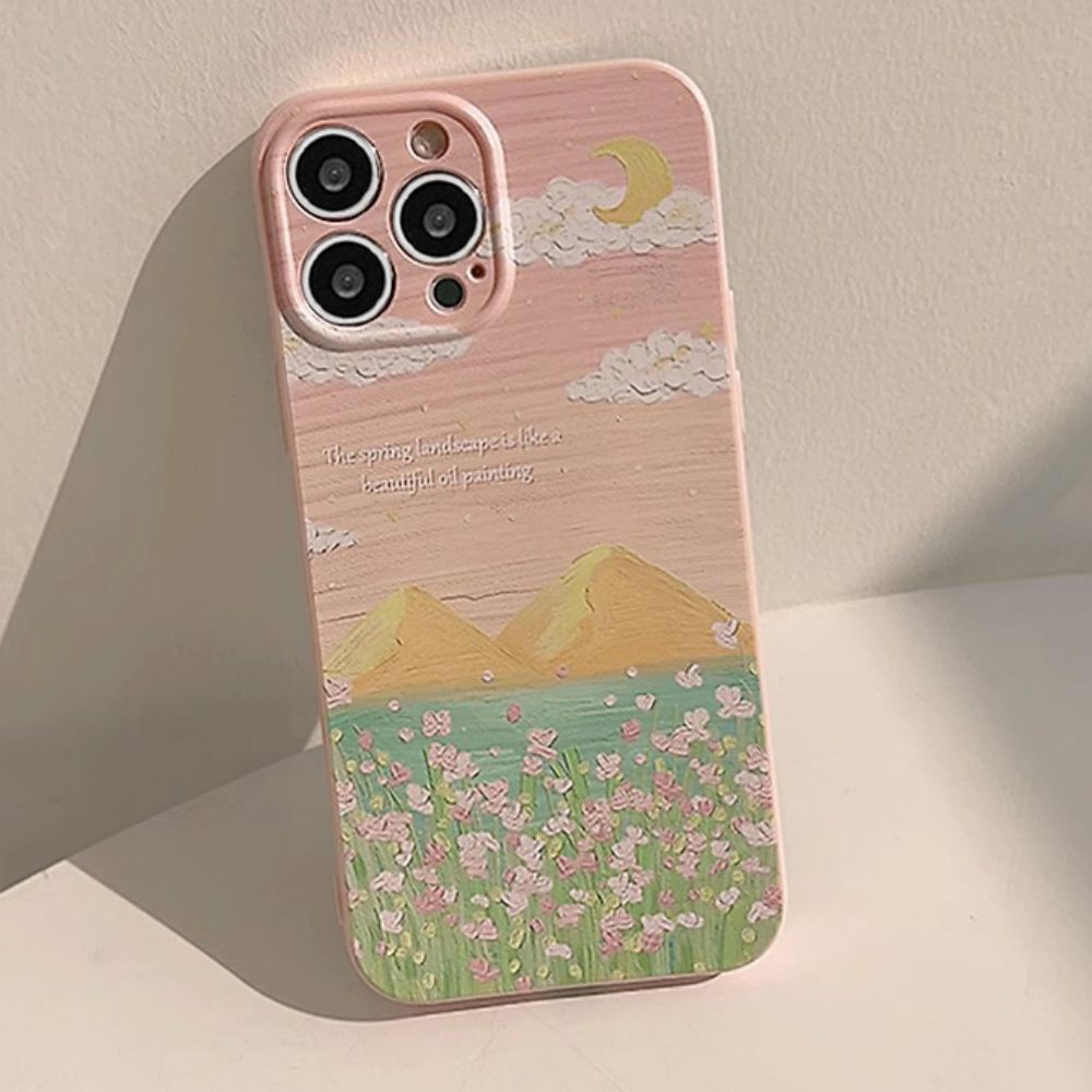 Ốp Điện Thoại TPU Mềm Chống Sốc Họa Tiết Tranh Sơn Dầu Cho IPhone 11 12 13 14 Pro Max