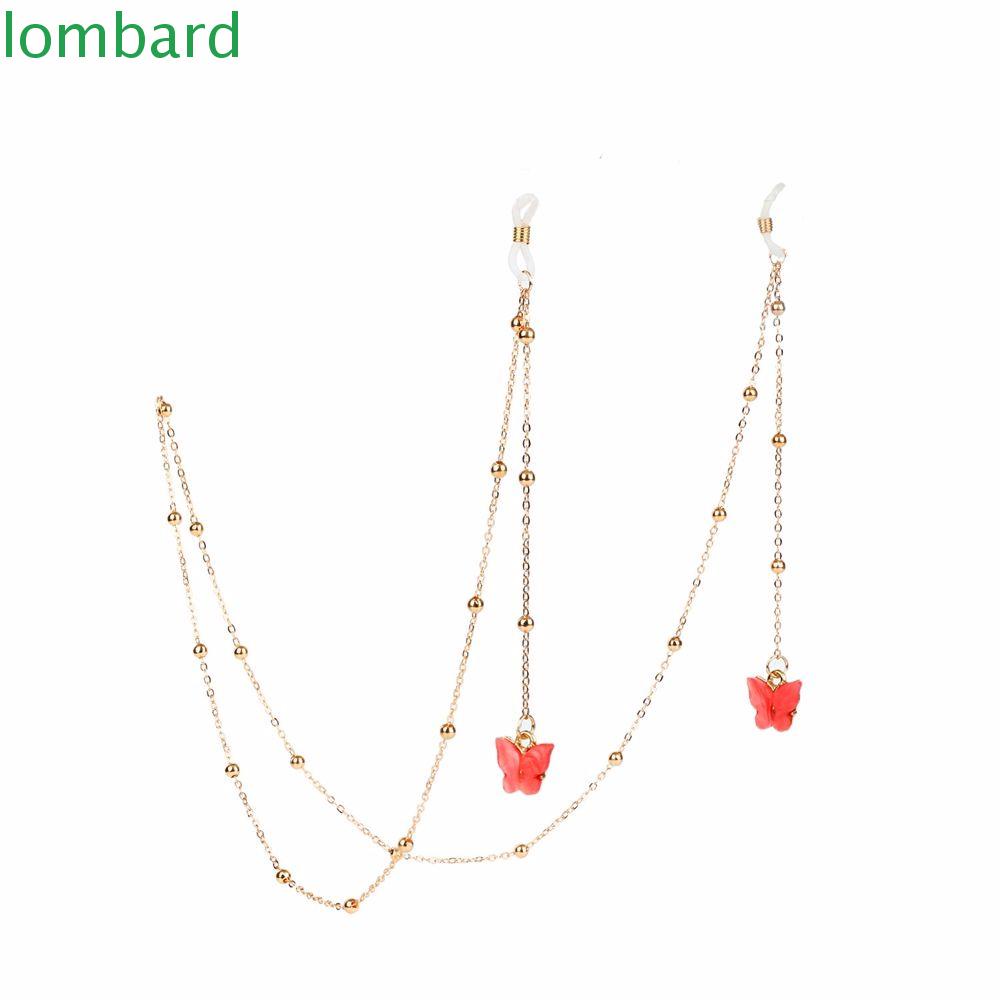 LOMBARD Dây Đeo Mắt Kính Đính Hạt Kim Loại Nhiều Màu Sắc Chống Trượt Chống Thất Lạc