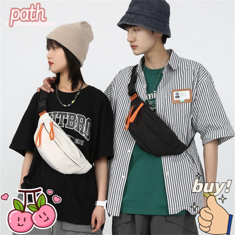 PATH Túi Đeo Chéo Ngực / Thắt Lưng Bằng Nylon Màu Trơn Chống Nước Nhiều Màu Sắc Phong Cách Đường Phố Cho Nam Và Nữ