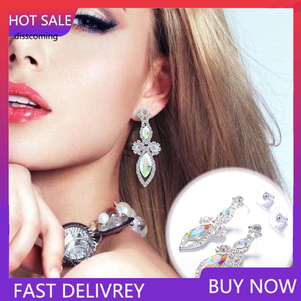 Sl| Bông Tai Pha Lê Thời Trang Cho Cô Dâu