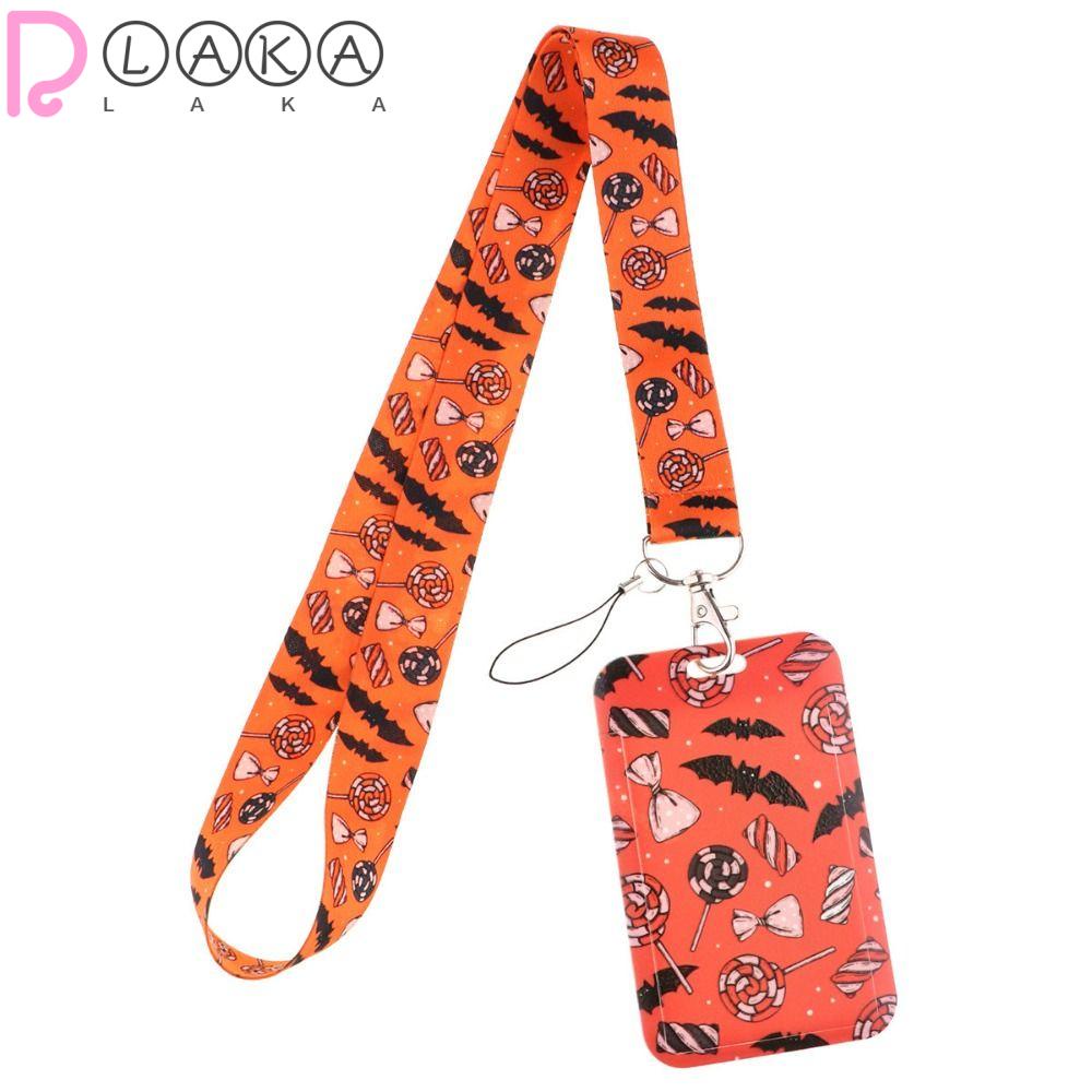LAKAMIER Giá Đỡ Thẻ ID / Huy Hiệu / Dây Buộc Màu Cam / Quà Tặng Dacron Jack-o '- Đèn Lồng