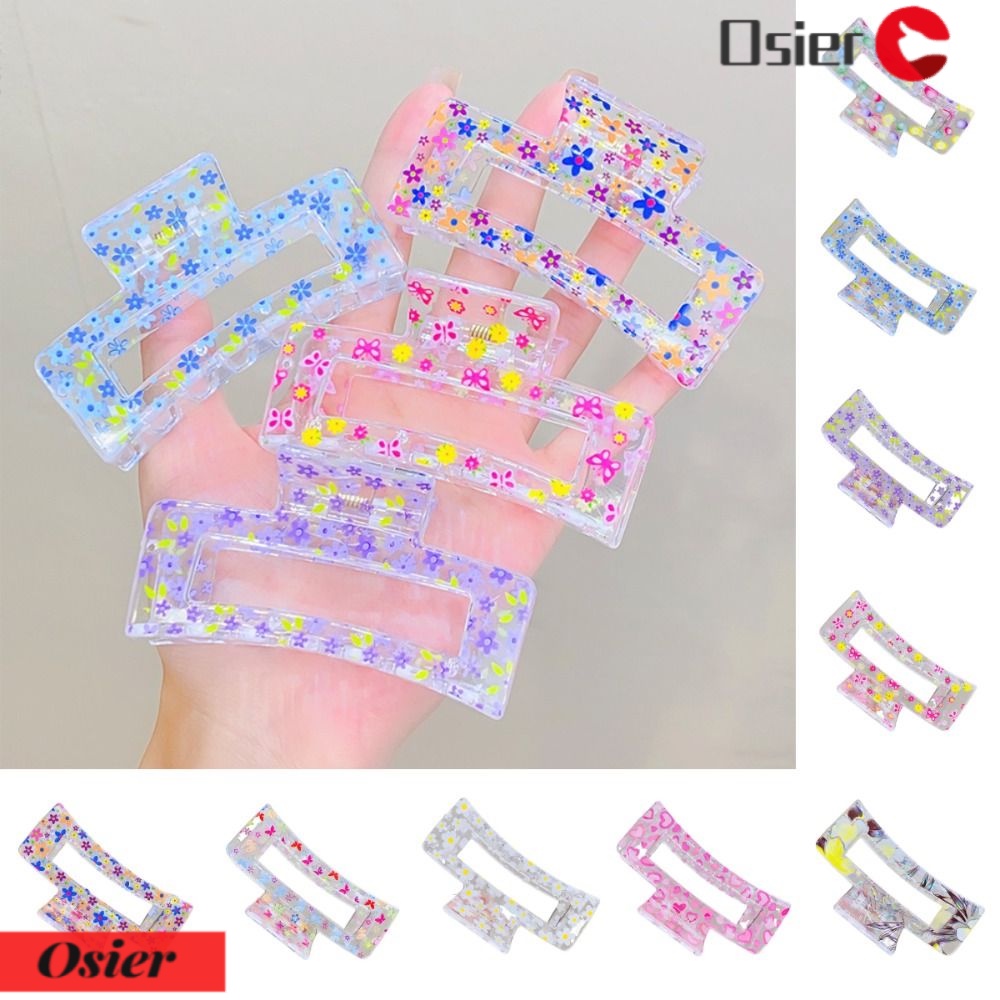 OSIER1 Kẹp Tóc Càng Cua Bằng Nhựa Nhiều Màu Sắc Cỡ Lớn Thời Trang Cho Nữ