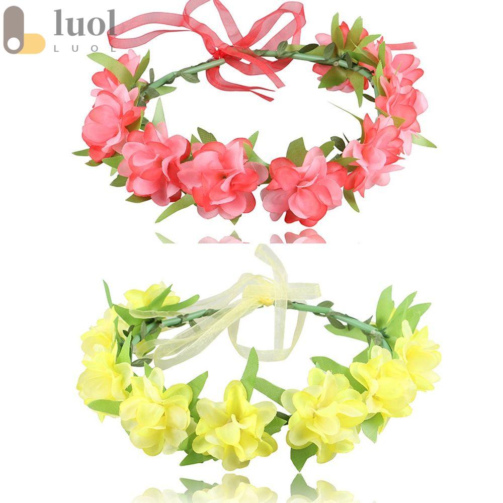 LUOL Vòng Hoa Đội Đầu Màu Sắc Thời Trang Dành Cho Cô Dâu