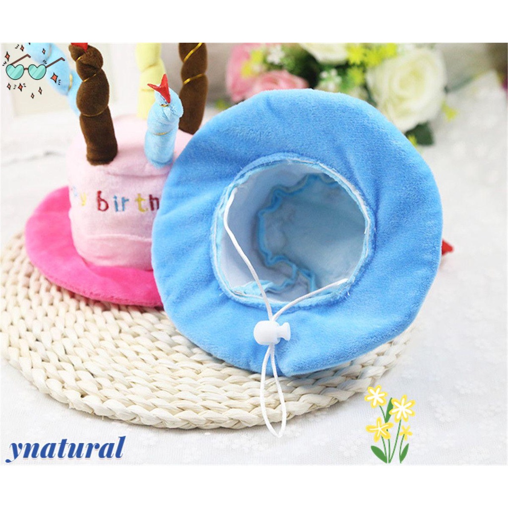 YNATURAL Mũ Len Hóa Trang Sinh Nhật Cho Thú Cưng