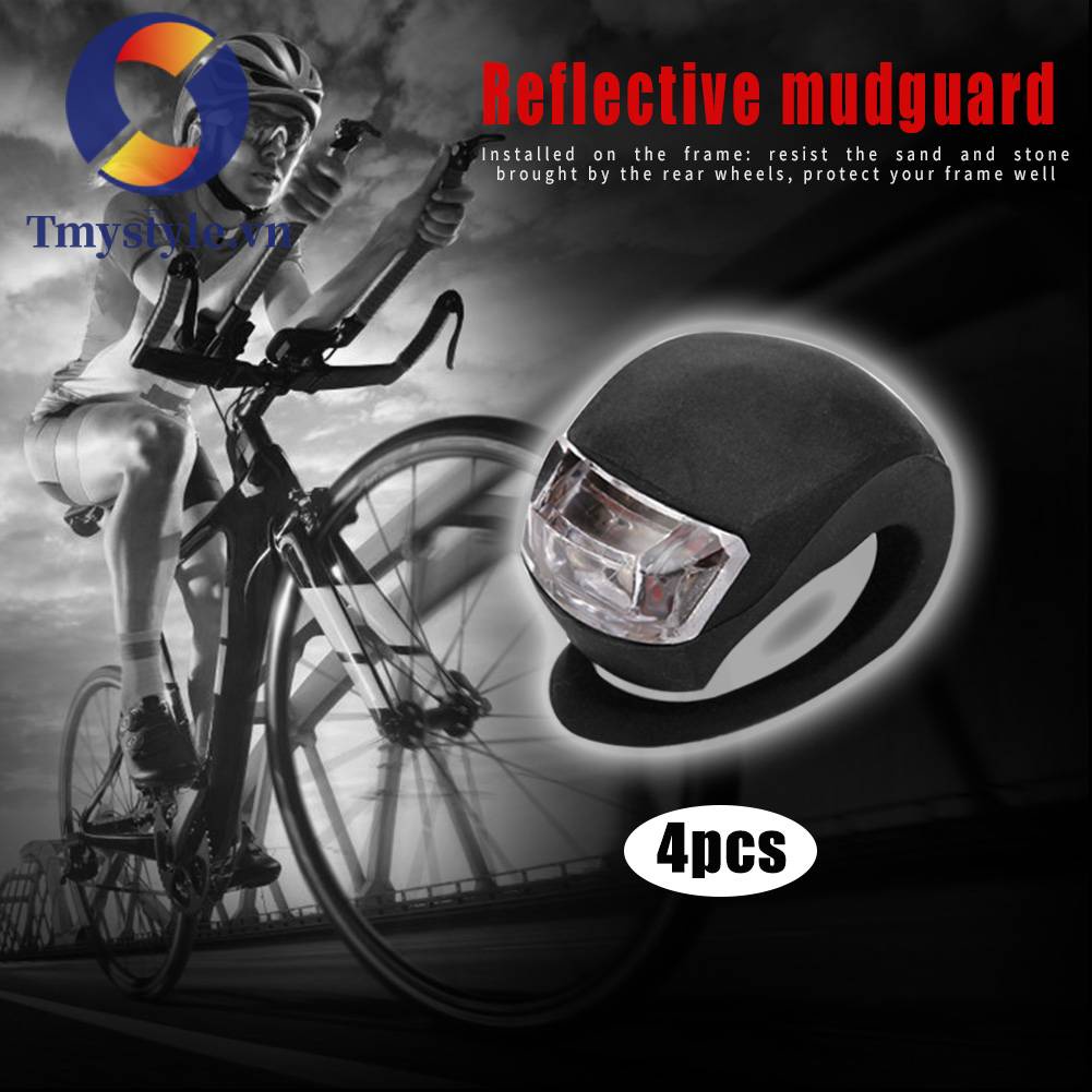 4 Đèn LED Cảnh Báo Chống Nước 3 Chế Độ Bằng Silicone Cho Xe Đạp