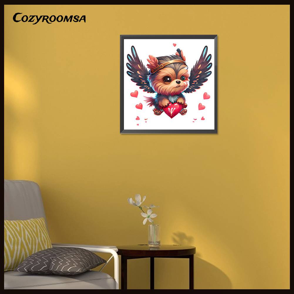 Tranh Đính Đá Kim Cương Toàn Bộ 5D DIY Hình Vẽ Chó Trang Trí Nhà Cửa