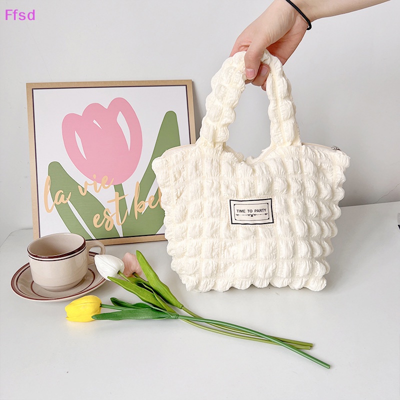 {Ffsd} Túi Xách Đeo Vai Chiffon Cỡ Lớn Kẻ Sọc Caro Trái Tim Phong Cách Hàn Quốc Ngọt Ngào Thời Trang Ngọt Ngào Cho Nữ Hàng Ngày * Bán Chạy