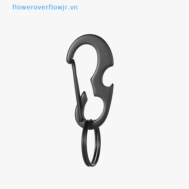 Móc Khóa Carabiner Kiêm Đồ Khui Nắp Chai Đa Năng Bằng Kim Loại