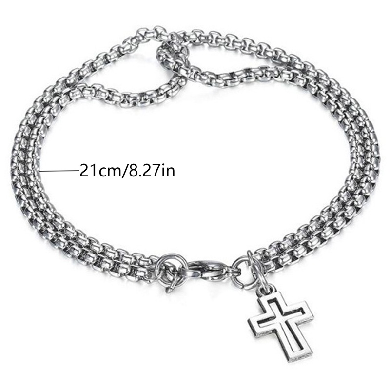 Ygt Vòng Tay Dây Xích Đôi Bằng Thép Titan Có Khóa Càng Cua Thời Trang Mới Cho Nam