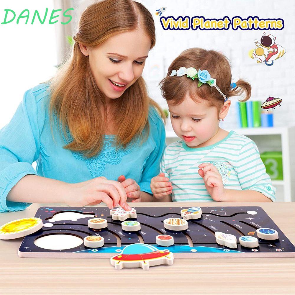 DANES Đồ Chơi Lắp Ráp Hệ Mặt Trời Bằng Gỗ Montessori Dễ Thương Phù Hợp Giáo Dục Sớm Cho Bé