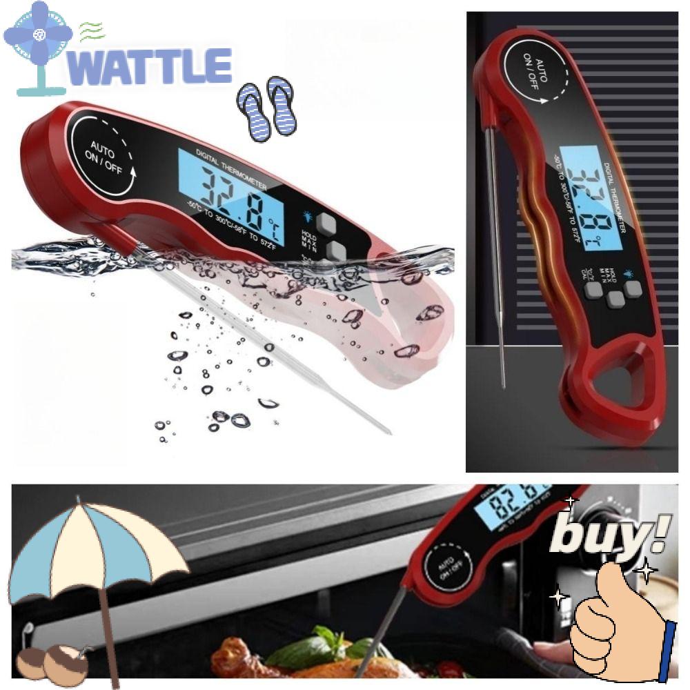 WTTLE Nhiệt Kế Kỹ Thuật Số Đo Nhiệt Độ Thịt Nhanh Màu Đỏ + Đen °C / C / C /°Đầu Dò Không Dây Bằng Thép Không Gỉ Chuyên Dụng Cho Nấu Ăn