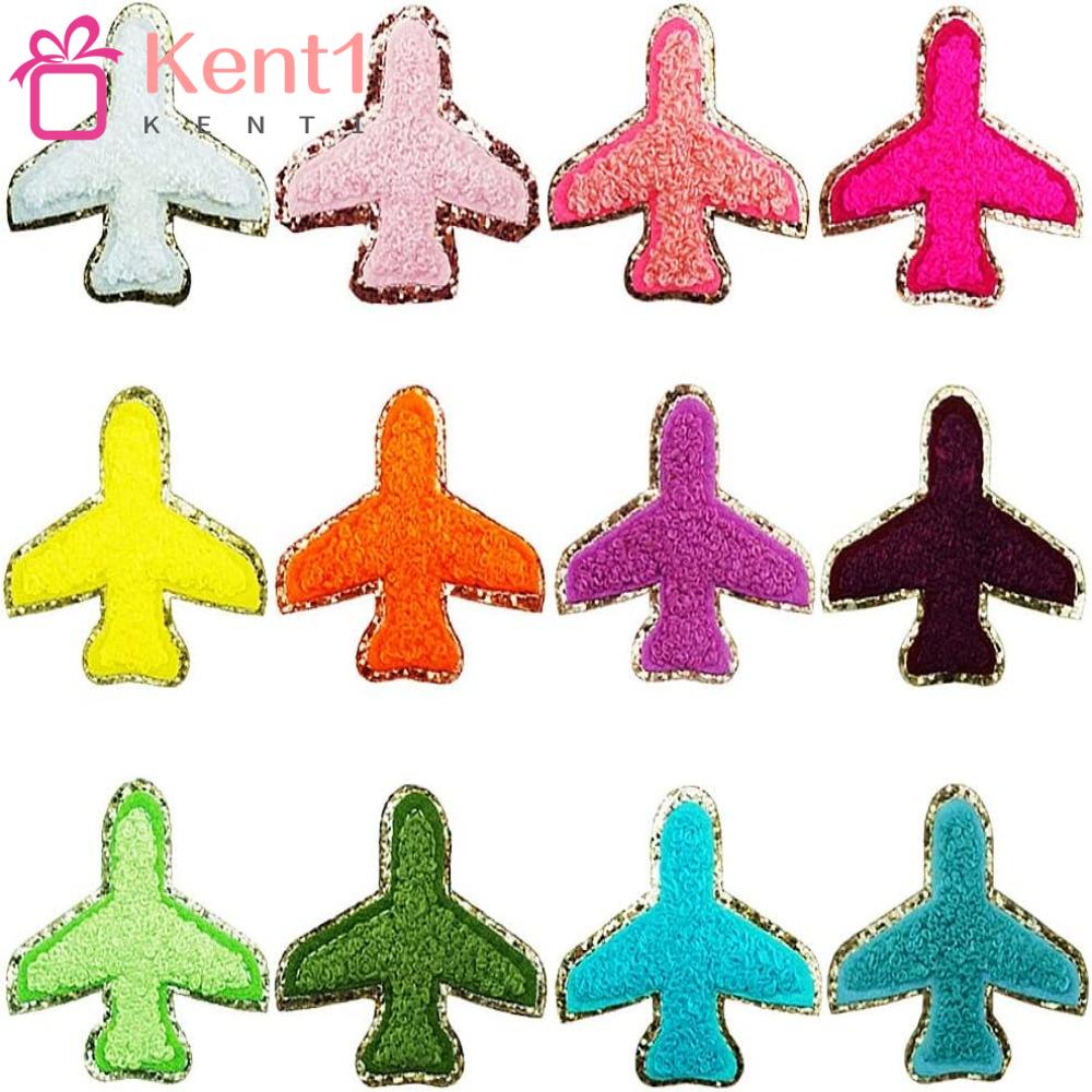 KENT1 Set 12 Miếng Dán Ủi Hình Máy Bay Hoạt Hình