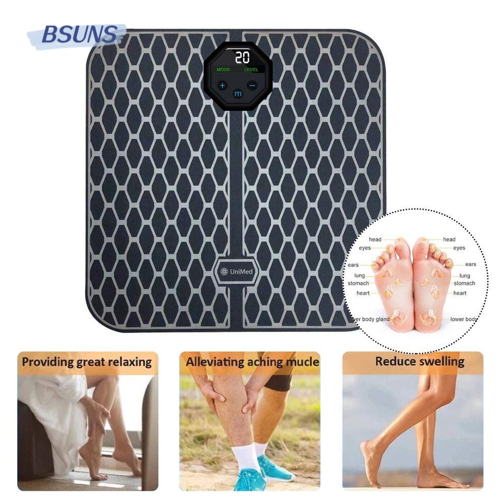 BSUNS Thảm Massage Chân EMS Màn Hình LCD Sạc USB Giảm Đau Cơ Bắp Cho Nam Nữ