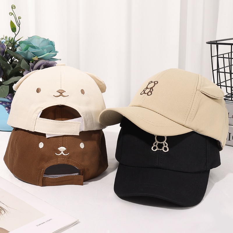 Mũ Lưỡi Trai Vải Cotton Thêu Hình Gấu / Vịt Dễ Thương Thời Trang Mùa Hè Cho Bé