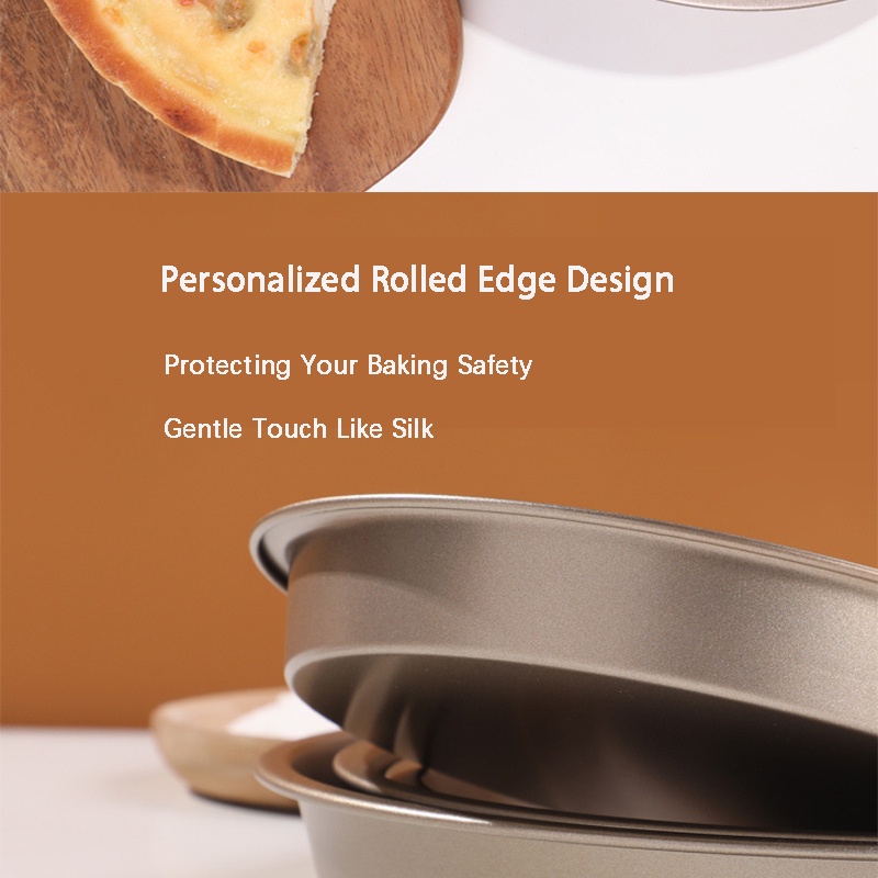 Khuôn Nướng Bánh pizza Chống Dính Hình Tròn Dày Dặn 6 / 7 / 8 / 9 / 10 inch