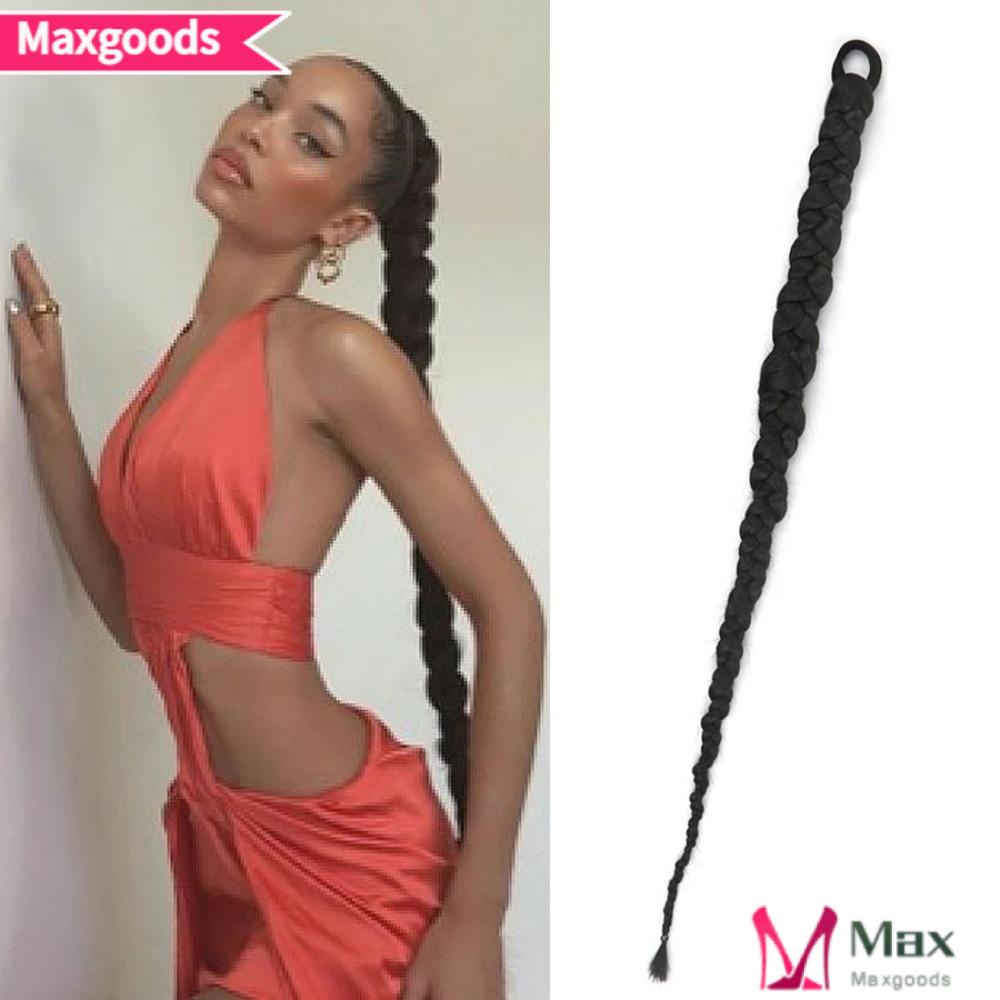 MAXG Dây Buộc Tóc Đuôi Ngựa Đấm Bốc Dài Bện Sợi Cao Su Mới