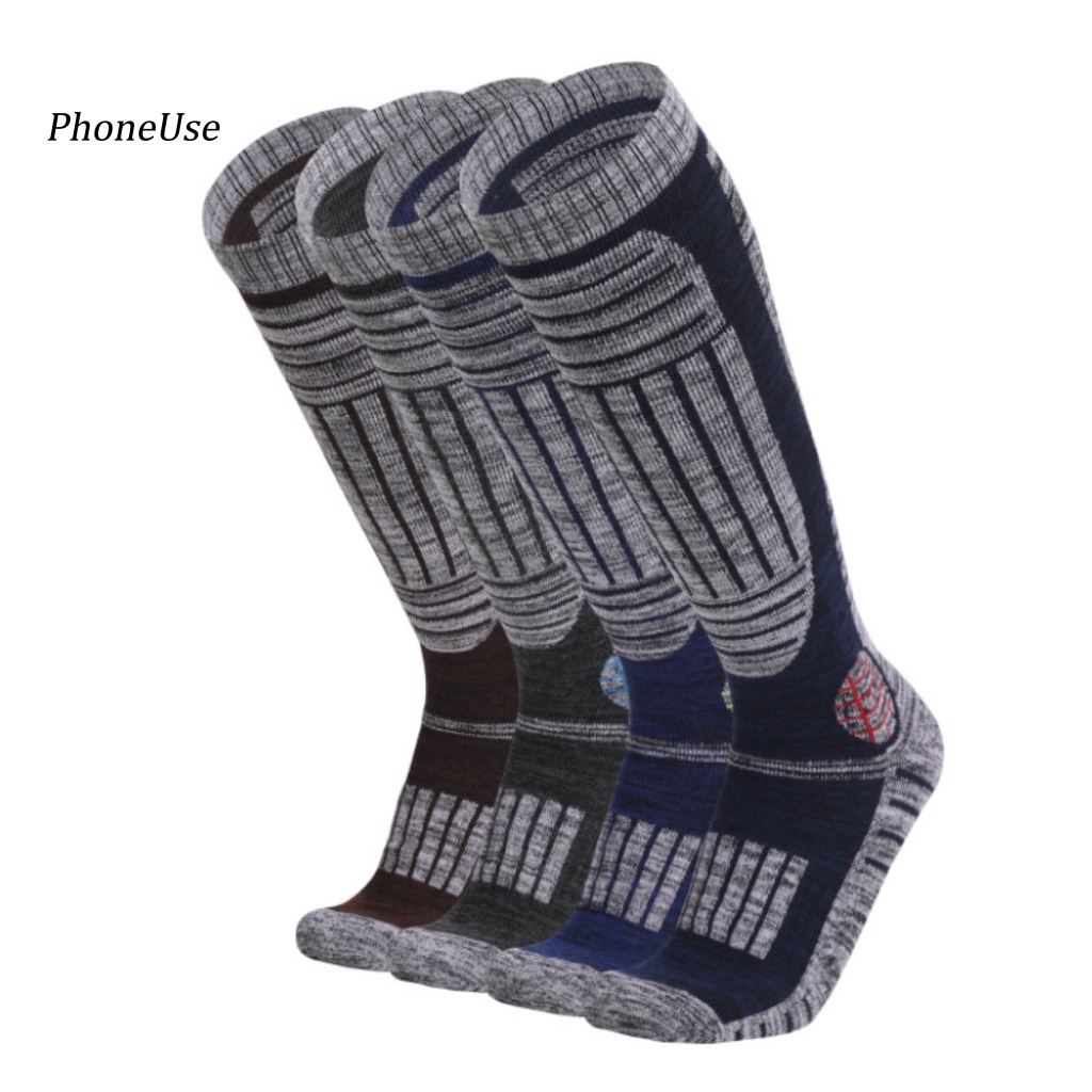 Set 4 Đôi Tất Trượt Tuyết Bằng Da PU Cổ Cao Tới Mắt Cá Chân Mềm Mại Giữ Nhiệt Bảo Vệ Mắt Cá Chân