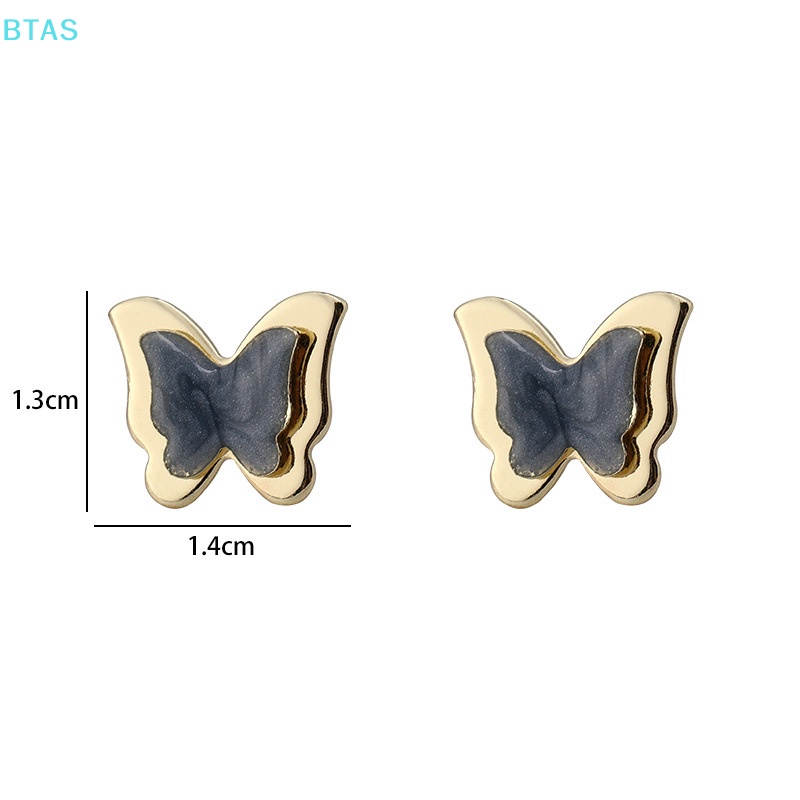 Bông Tai Hai Lớp Hình Bướm Đơn Giản Thời Trang