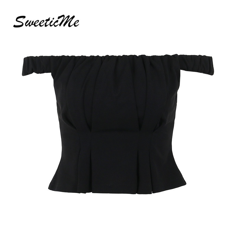 Áo Thun Màu Trơn Dáng Ôm Hở Vai Thời Trang Mới 2023 Dành Cho Bạn Nữ