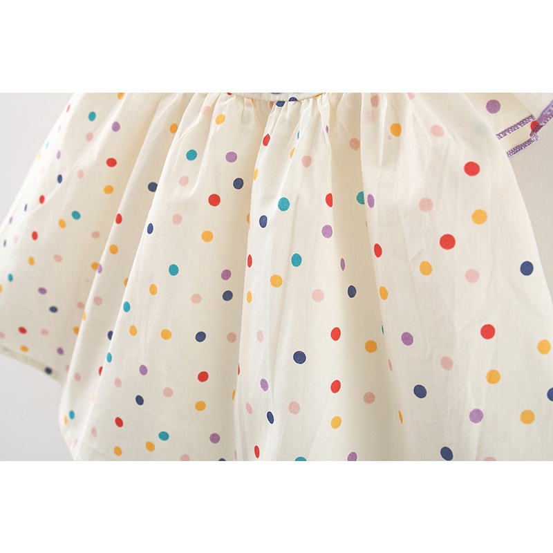 Đầm Cotton Thêu Hoa Nhiều Màu Cho Bé Gái