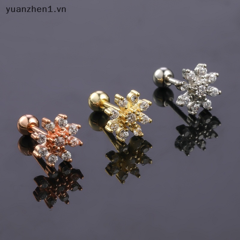 1 Khuyên Tai Hình Xoắn Ốc Đính Đá Zircon Thời Trang