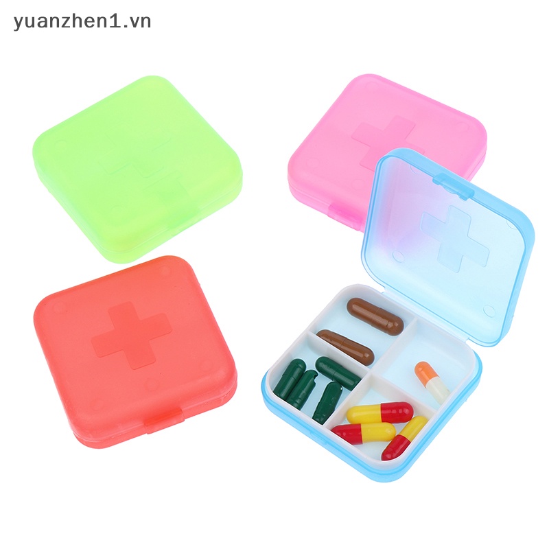 1 Hộp Đựng Thuốc Mini 4 Ngăn Tiện Lợi