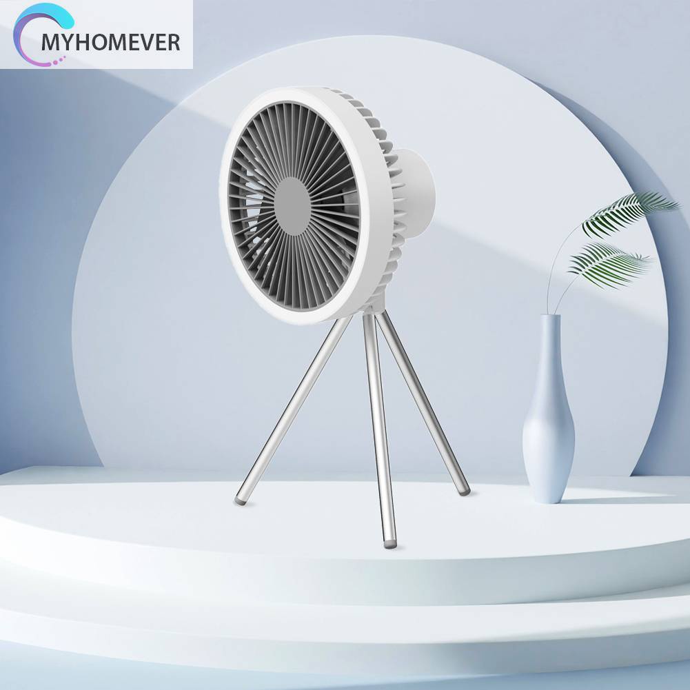 Quạt Làm Mát Để Bàn 10000mAh Sạc Cổng USB Dùng Khi Đi Cắm Trại