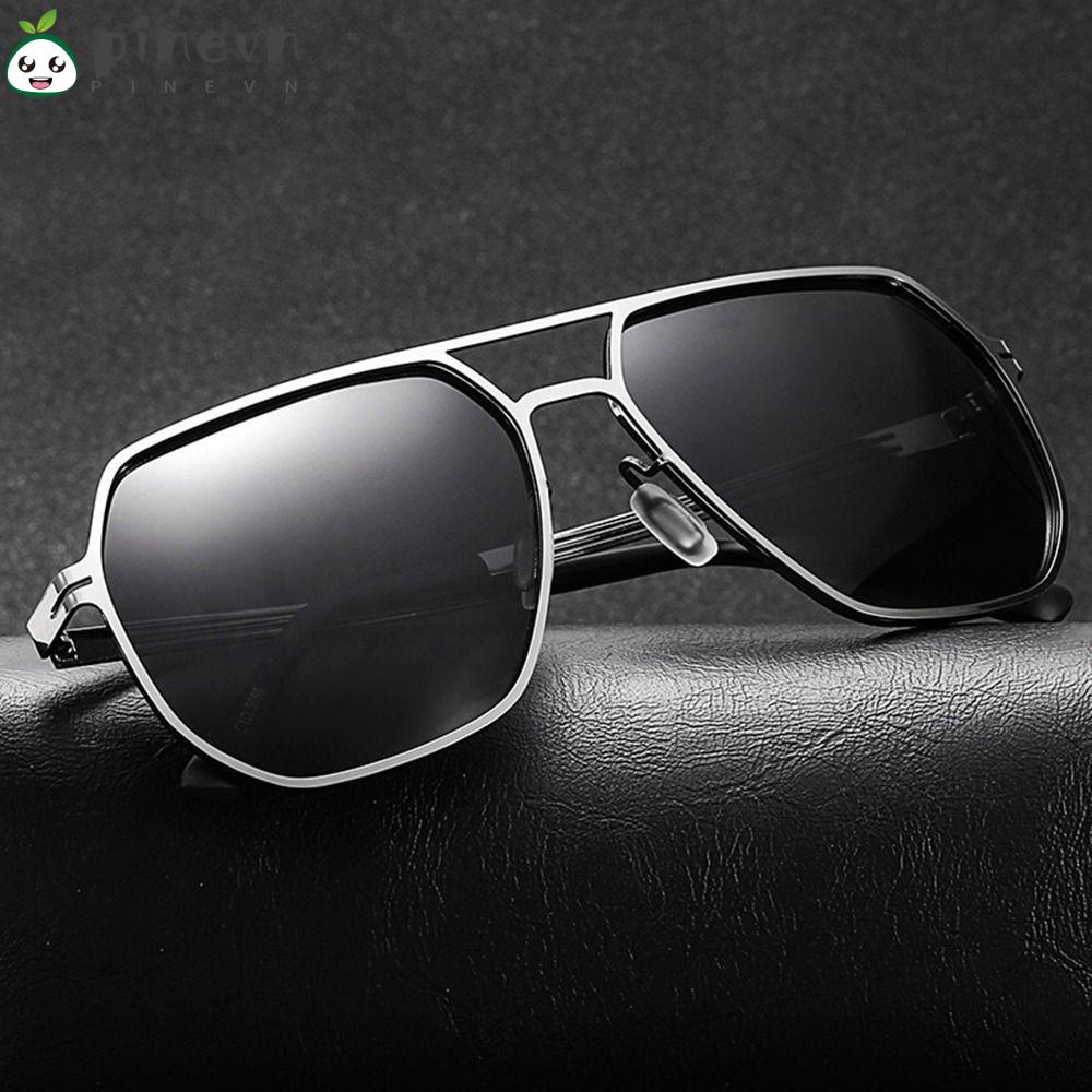 PINEVN Kính Mát Phân Cực Gọng Kim Loại Thời Trang Cho Nam