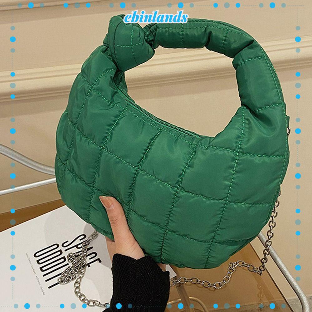 EBINLANDS Túi Xách Cotton Họa Tiết Sọc Caro Thời Trang Cho Nữ