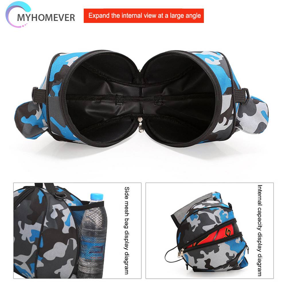 Túi Đựng Bóng Rổ Hình Tròn Bằng Vải Oxford Chống Nước Có Khóa Kéo