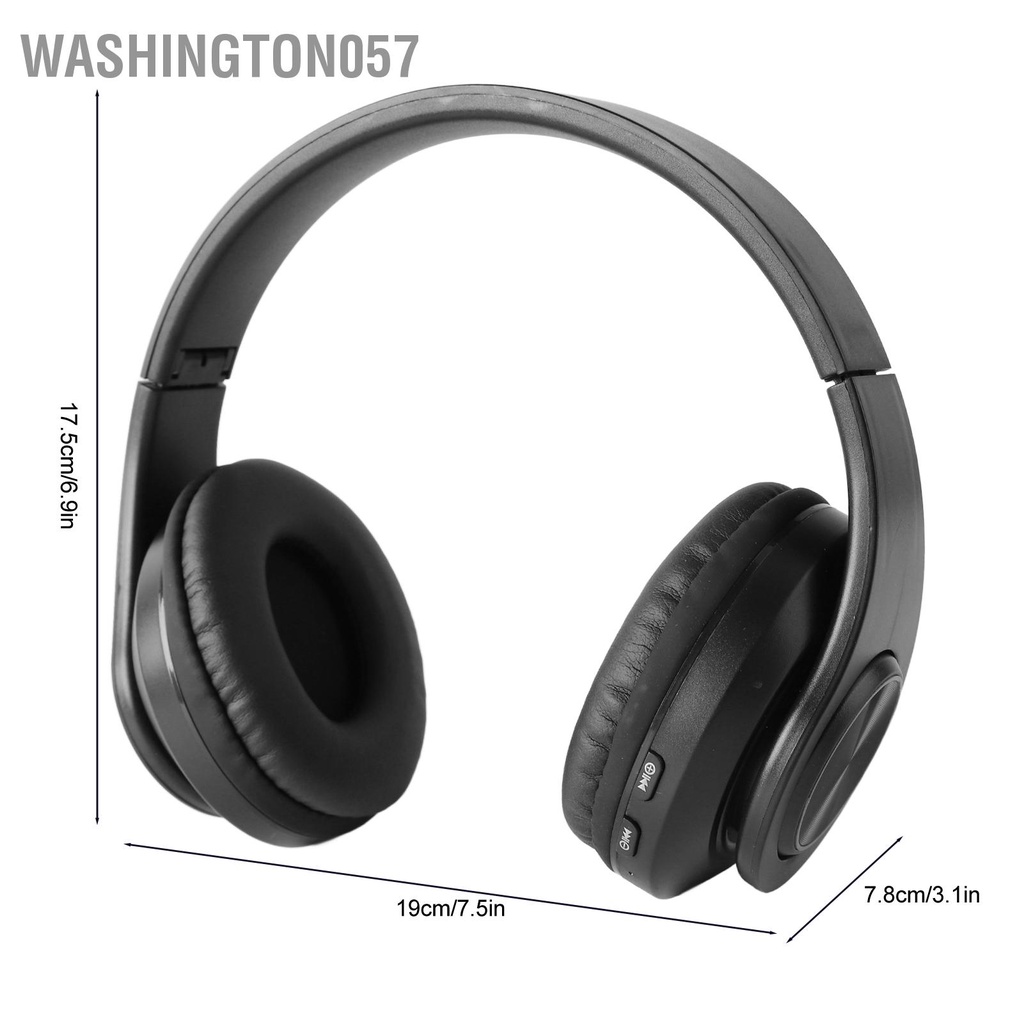 Washington057 Tai nghe Bluetooth không dây Âm thanh nổi Giảm tiếng ồn có thể gập lại di động để chơi game thao