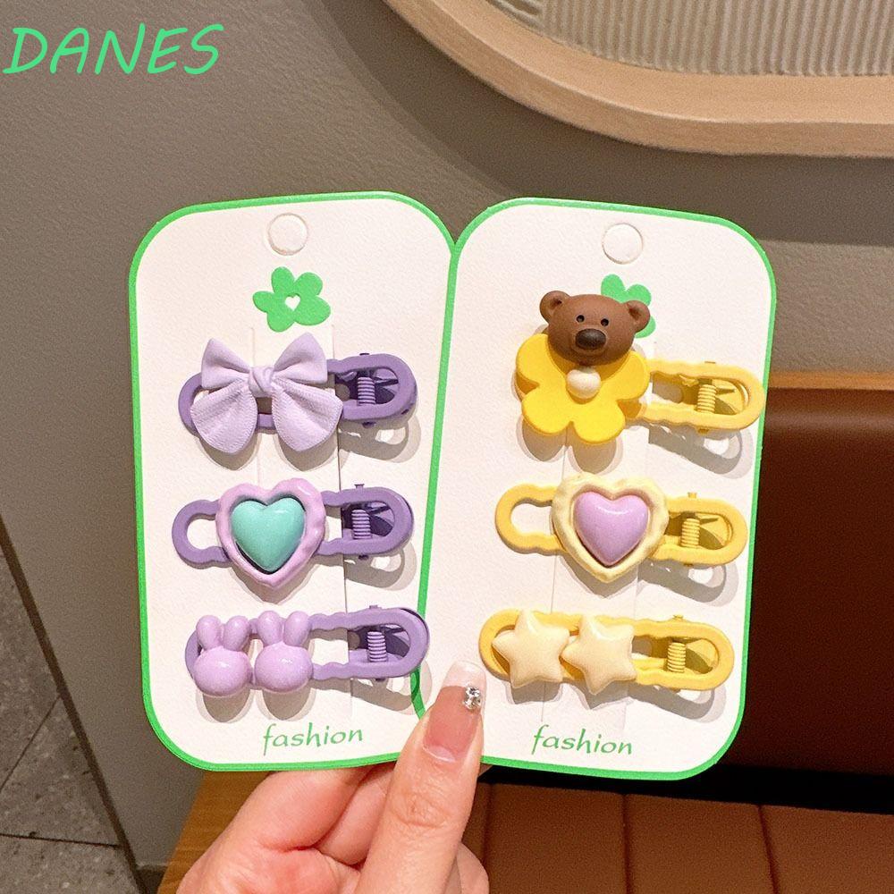 DANES Kẹp Tóc Mái Ngang Hình Gấu Hoạt Hình Dễ Thương Cho Nữ