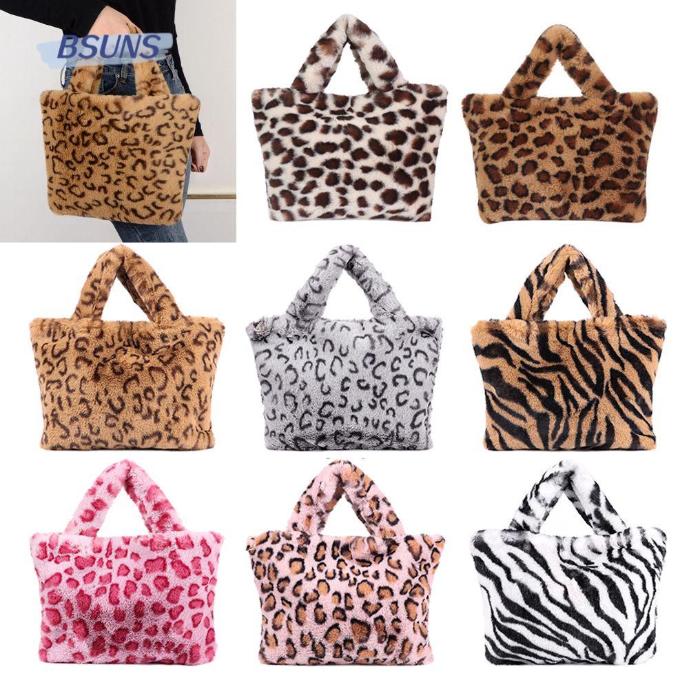 BSUNS Túi Xách Đeo Vai Cỡ Lớn In Họa Tiết Da Báo Phối Dây Xích Thời Trang Mù