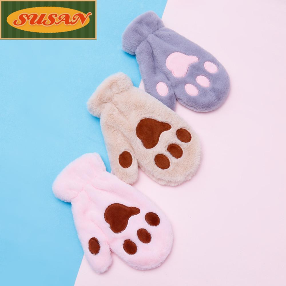 SUSANS Găng Tay Giữ Ấm Hình Chân Mèo Dễ Thương