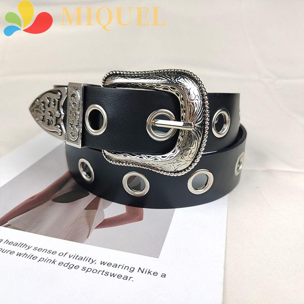 MIQUEL Thắt Lưng Da PU Khóa Kim Loại Thời Trang Hàn Quốc Cho Nữ