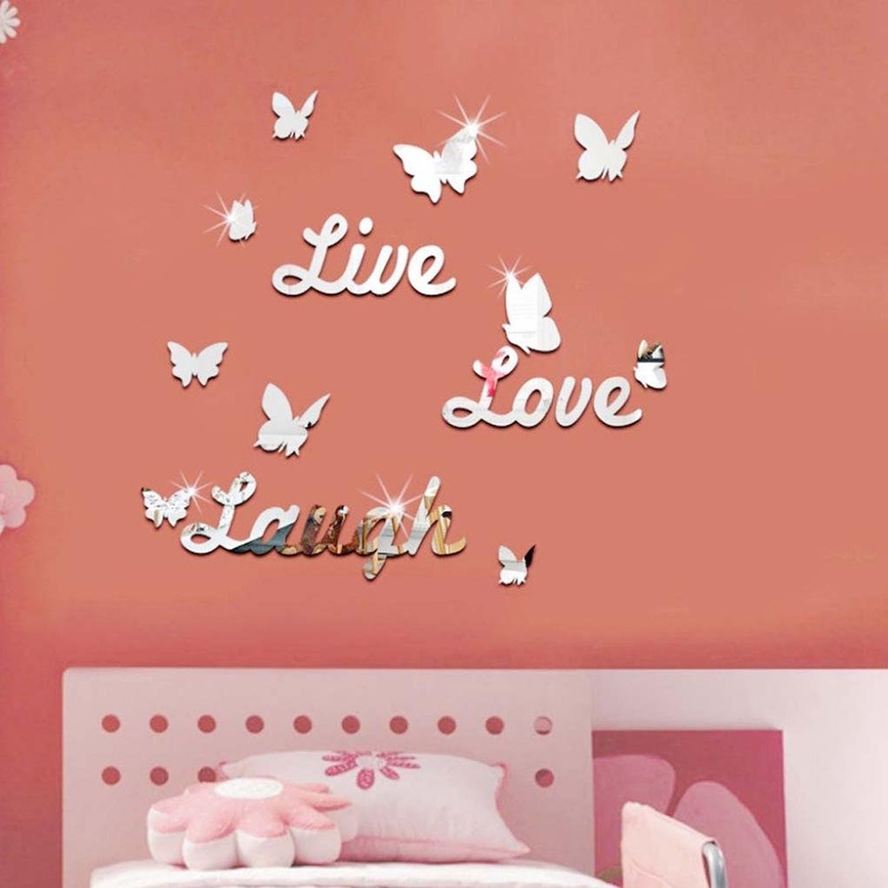 Đề Can Dán Tường Trang Trí Hình Chim Công / Bướm / Cô Gái / Chim Công Dễ Thương Tháo Gỡ Được