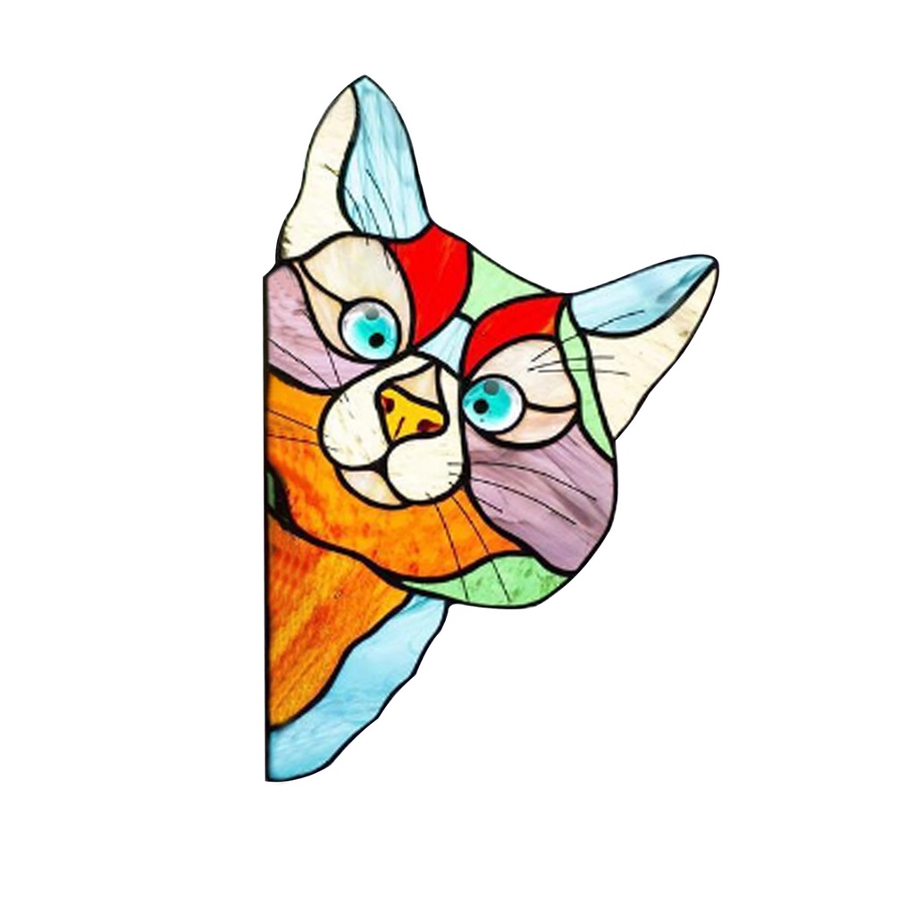 Miếng Dán Trang Trí Kính Cửa Sổ Xe Hơi Hình Mèo Hoạt Hình Bằng Giấy Dễ Thương