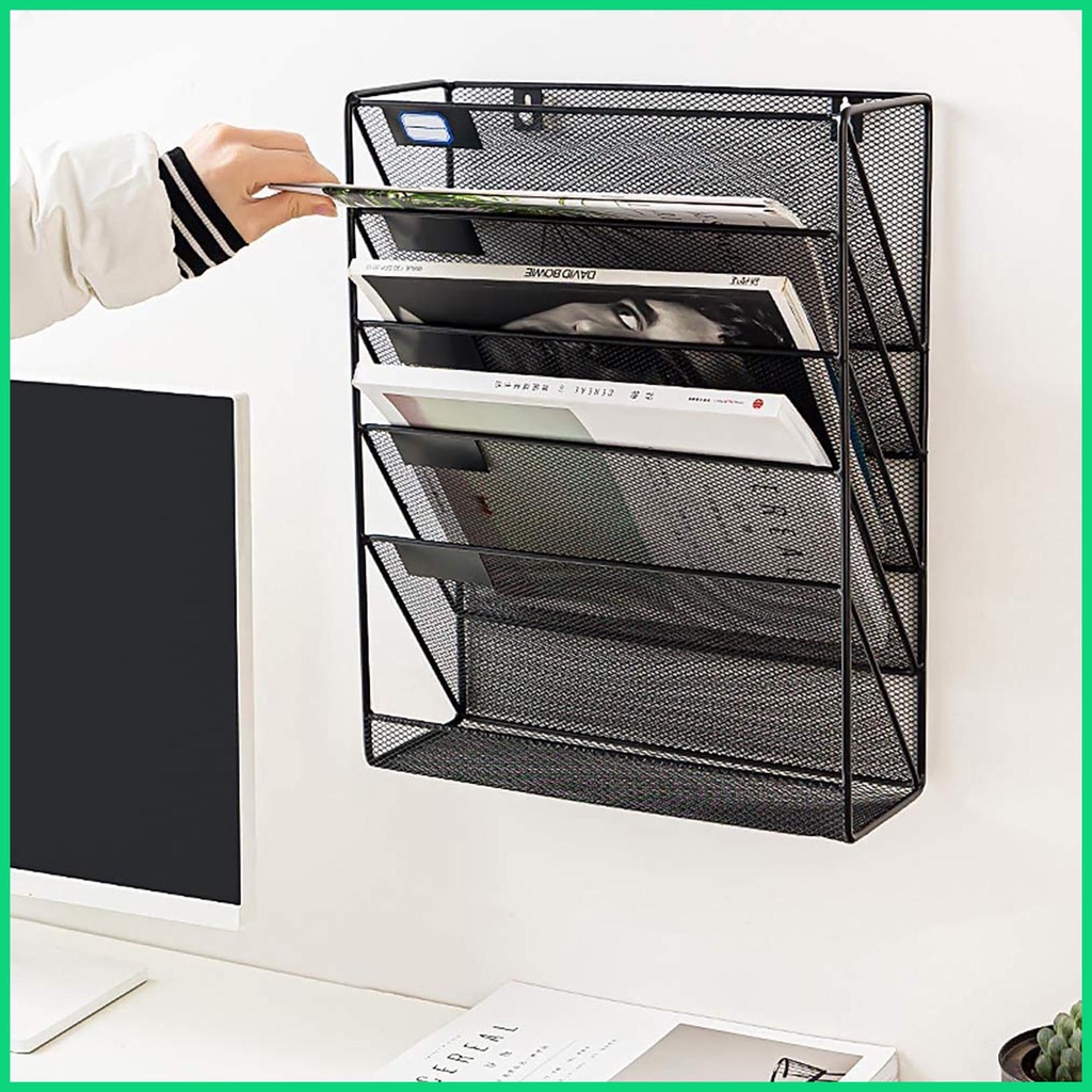 Giá Đỡ Tài Liệu 5 Ngăn Gắn Tường Khổ A4 Jawvn Tiện Dụng