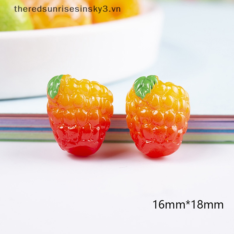 Set 10 Trái Cây 3D Mini Bằng Nhựa Resin Trang Trí Sổ Tay DIY