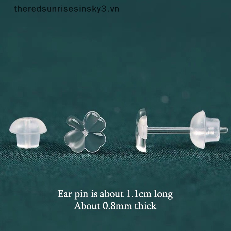 1 Cặp Bông Tai Nhựa Resin Trong Suốt Hình Ngôi Sao / Trái Tim / Bông Tai Chống Dị Ứng Thời Trang