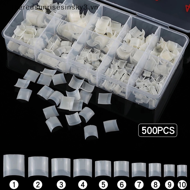 Hộp 500 Móng Tay Giả Hình Vuông Bằng Acrylic Thời Trang