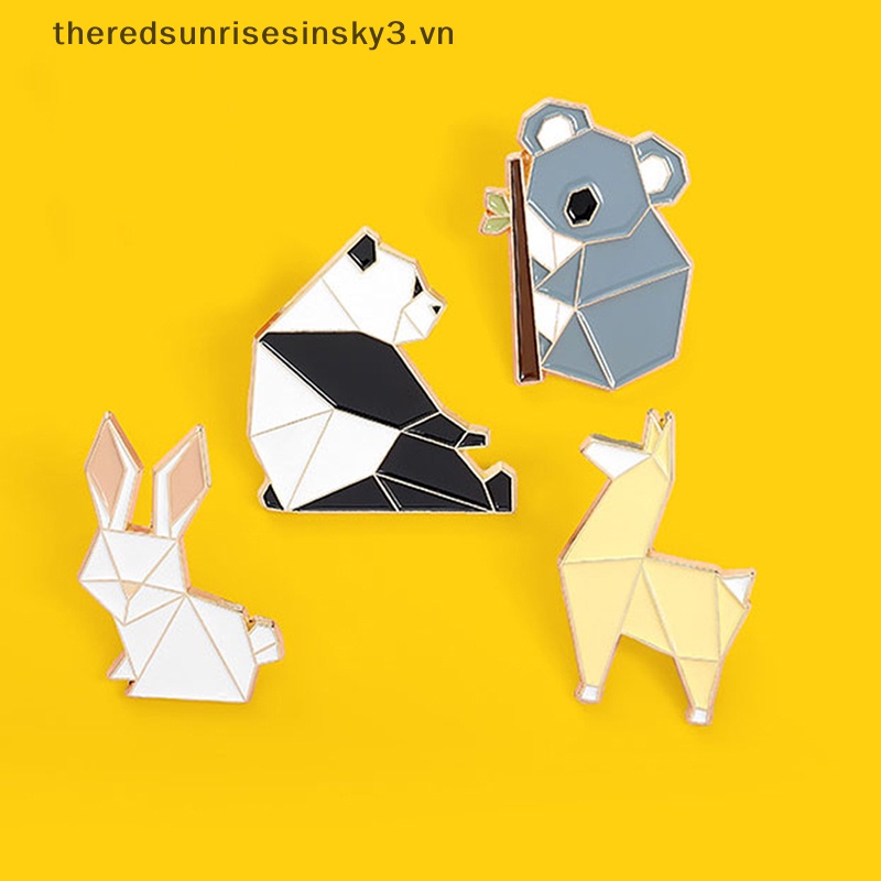 # # Ghim Cài Áo Hình Động Vật Thời Trang Tráng Men Hình Gấu Trúc Koala Alpaca Thỏ Cổ Áo Túi Xách