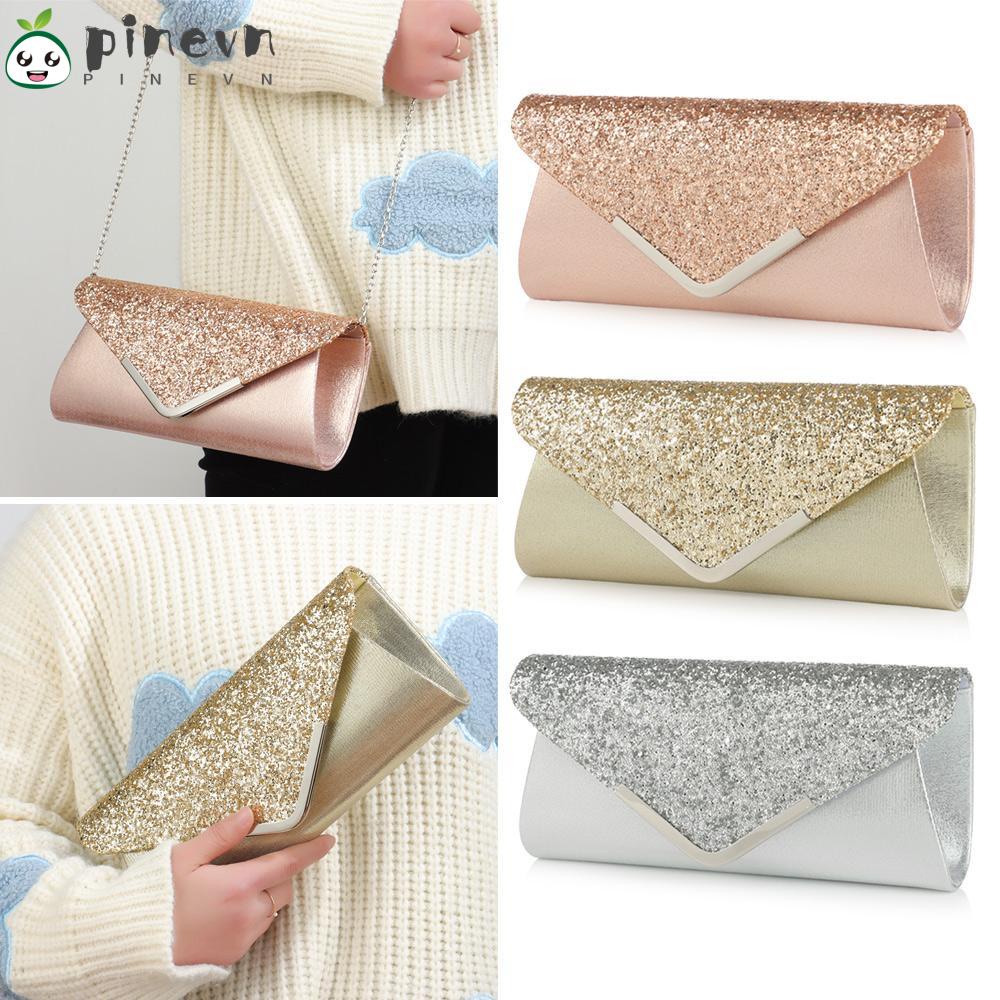 PINEVN Ví Cầm Tay Lấp Lánh Thời Trang Dự Tiệc Cho Nữ