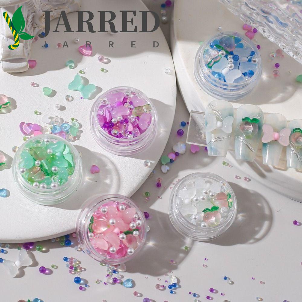 JARRED Phụ Kiện Đá Đính Trang Trí Móng 3D DIY Hình Nơ Nhiều Màu Sắc