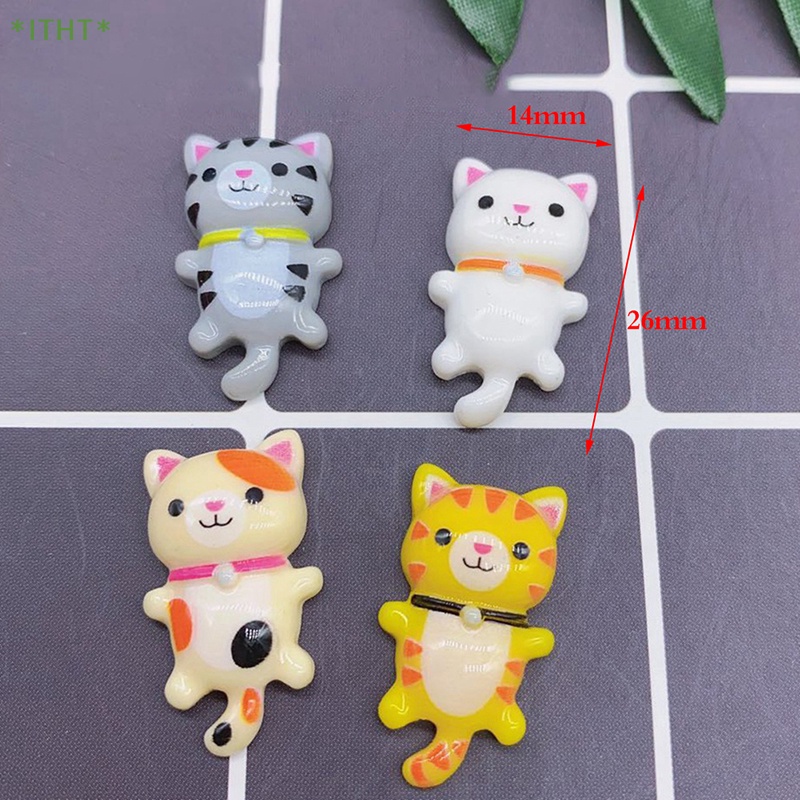 Set 10 Tượng Mèo Hoạt Hình Mini Bằng Resin Resin DIY Mới