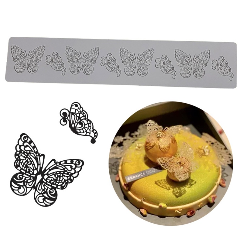 Khuôn Silicone Làm Bánh Hình Bướm Dập Nổi Có Thể Tái Sử Dụng